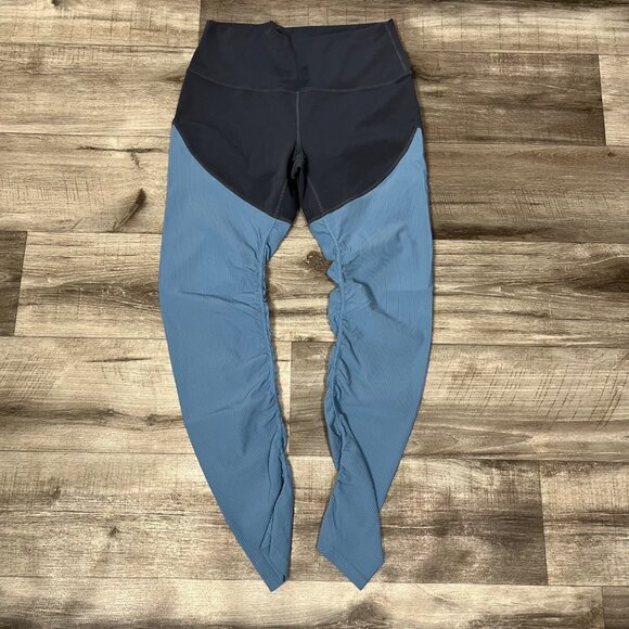 Zyia Athletic Storm Parallel Luxe High Rise Yoga Pants Grey Blue Women’s Size M - Picture 1 of 8